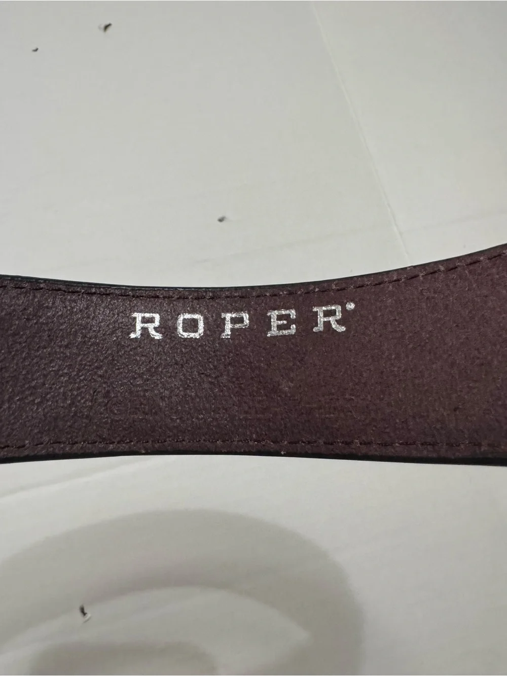 Roper Western Belt Hair-On Hide Studded Brown Leather Size 40